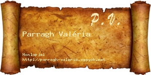 Parragh Valéria névjegykártya